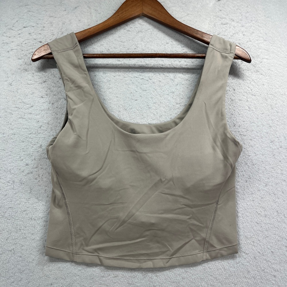 Lululemon Align Tank Top Women 12 Tan Crop Yoga Workout Athleisure Activewear